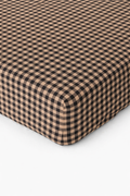 Brown Black Gingham Crib Sheet