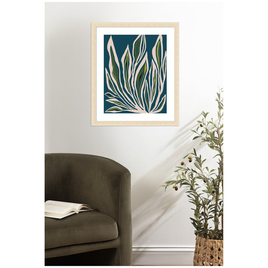 Framed Art Blue Flora 2 by Alicia Bock
