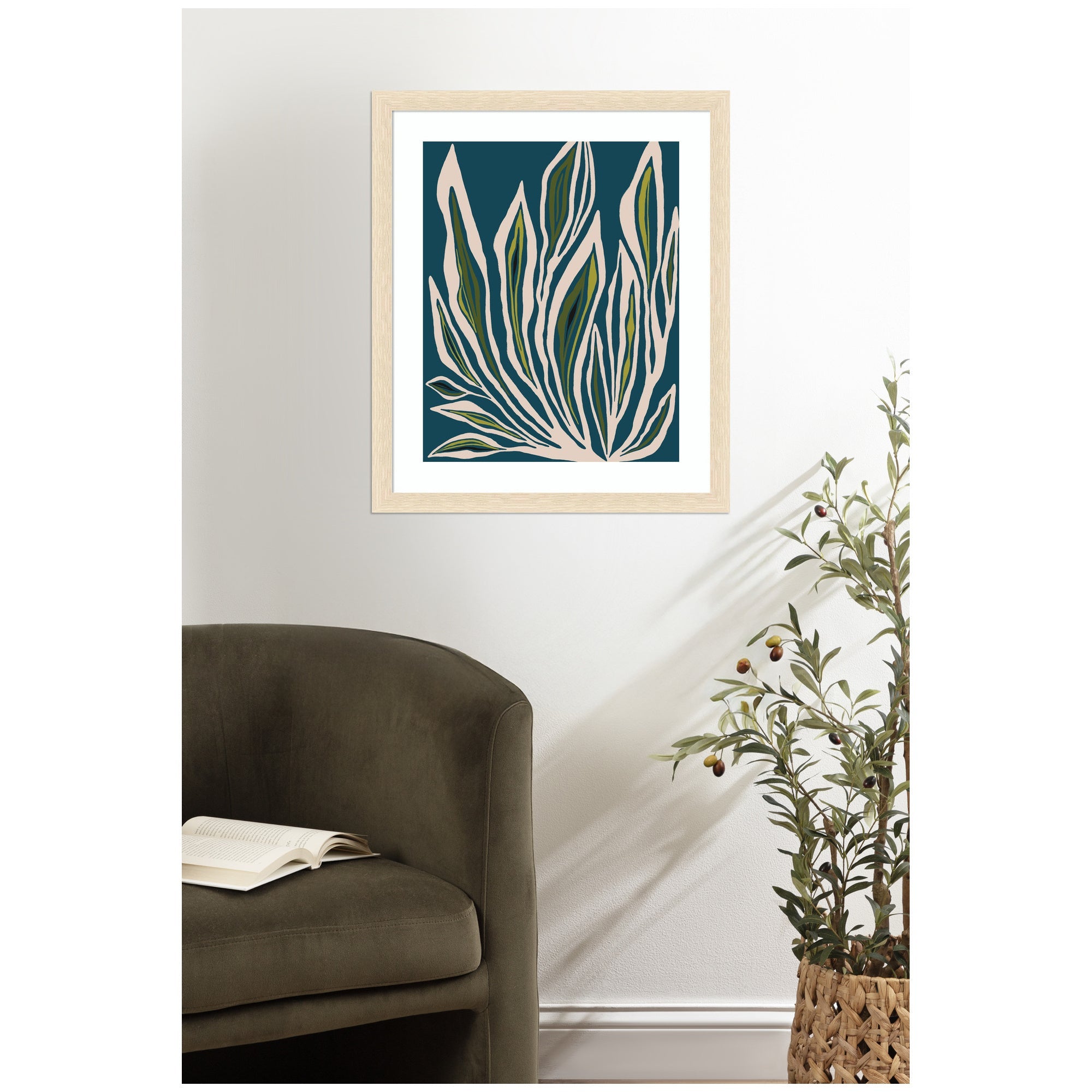 Framed Art Blue Flora 2 by Alicia Bock