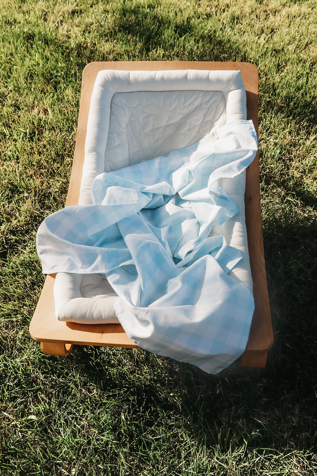 Light Blue Checkered Blanket