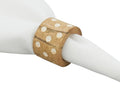 Fennco Styles Handcrafted Dot Design Wooden Napkin Rings, Set of 4 - Natural Decorative Rustic Wood Napkin Holders for Home, Dining Room, Banquet, Family Gathering, Holiday and Special Occasion