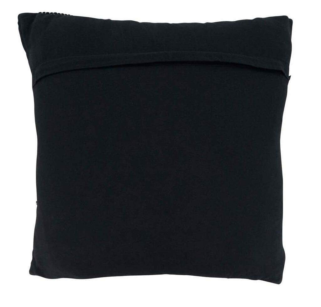 Fennco Styles Unique Chindi Design 100% Cotton Decorative Throw Pillow - Black Accent Pillow for Home, Couch, Living Room and Office Décor