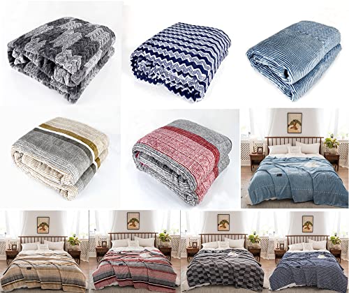 Fennco Styles Wheat Pattern Plush Extra Warm and Soft Throw Blanket 59" W x 79" L - Grey Flannel Fleece Large Blanket for Couch, Bedroom, Living Room Décor
