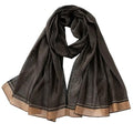 stylesilove Women Shimmering Striped Scarf Silk-like Scarves Ultra Lightweight Soft Shawl Neck Wraps