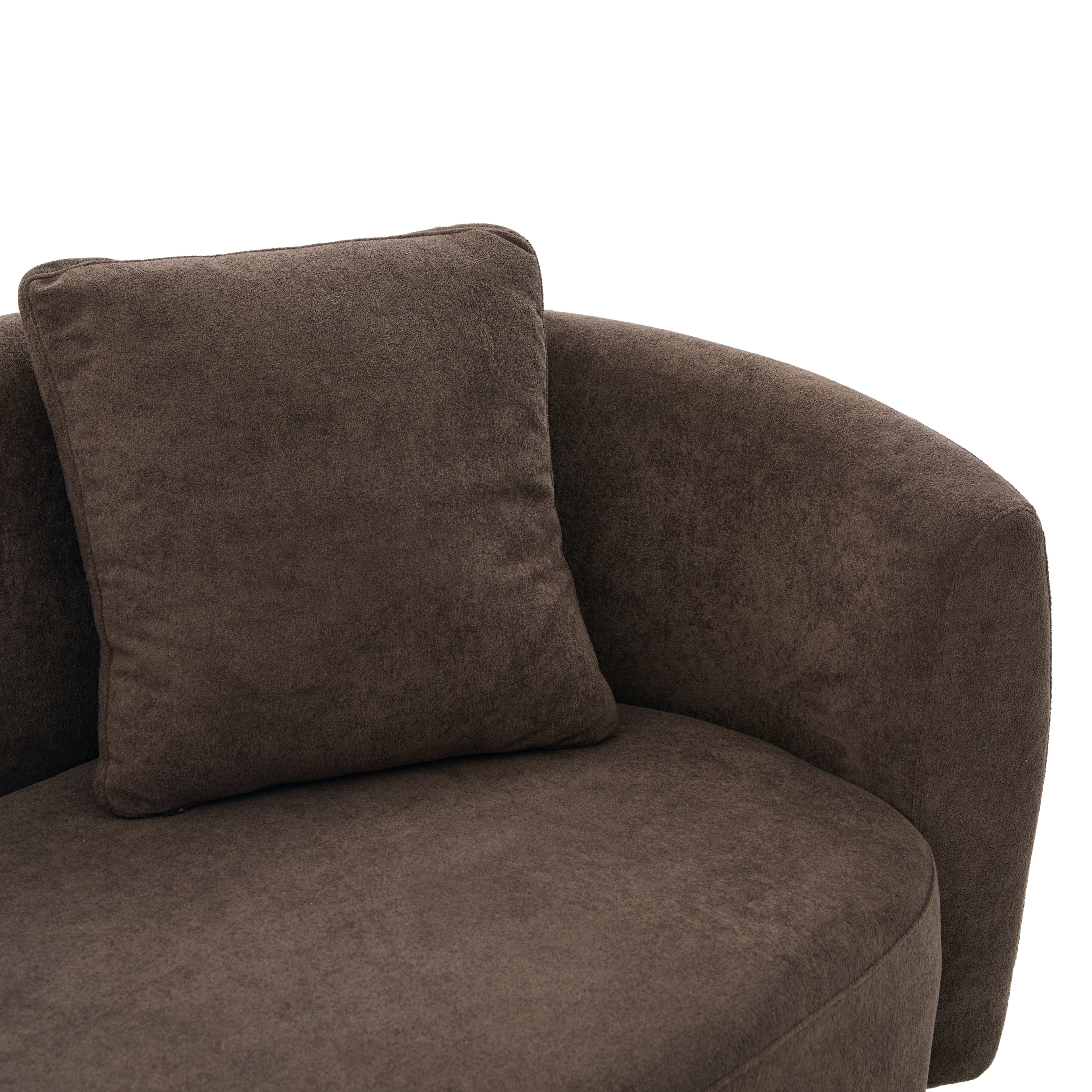 81 In. Curved Velvet Sofa With Wooden Base