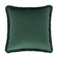 Fennco Styles Contemporary Velvet Fringed Solid Decorative Throw Pillow 17" W x 17" L - Navy Blue Cushion for Home, Couch, Bedroom and Office Décor