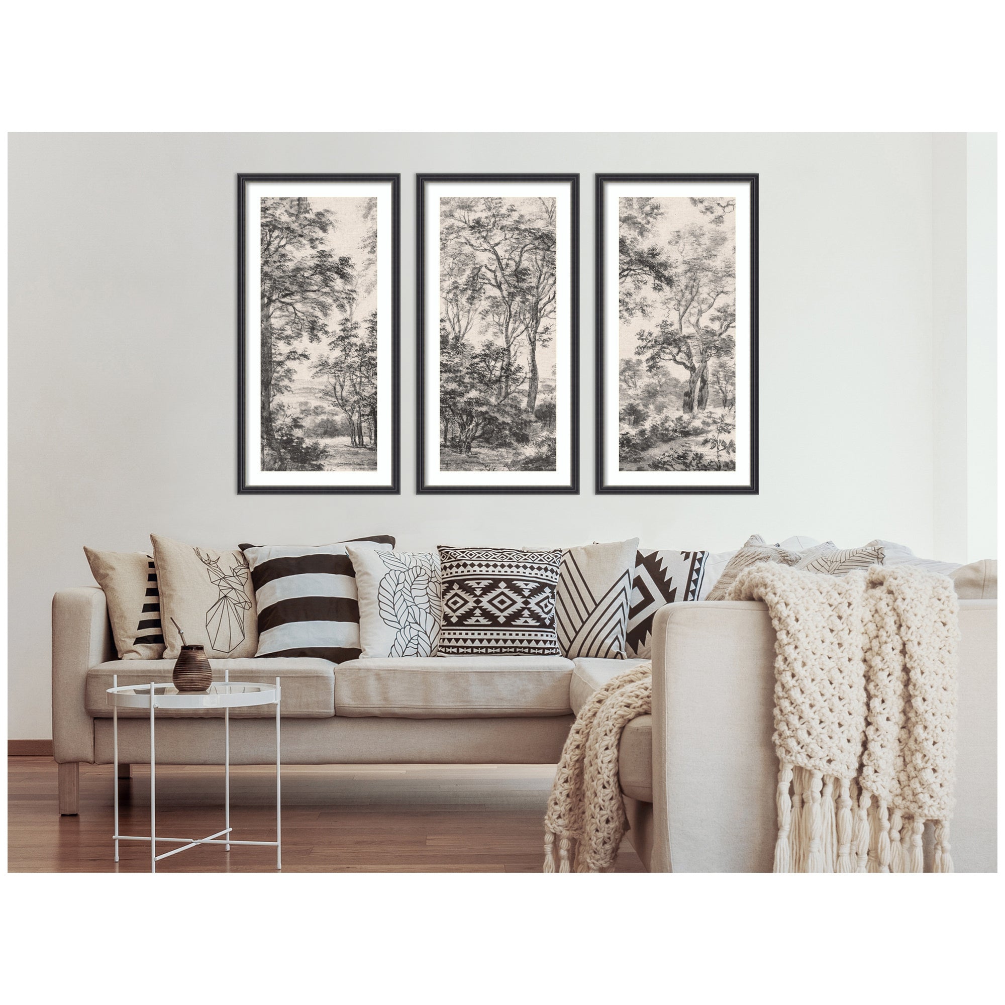 Wooded Landscape — 3-Piece Framed Art Set