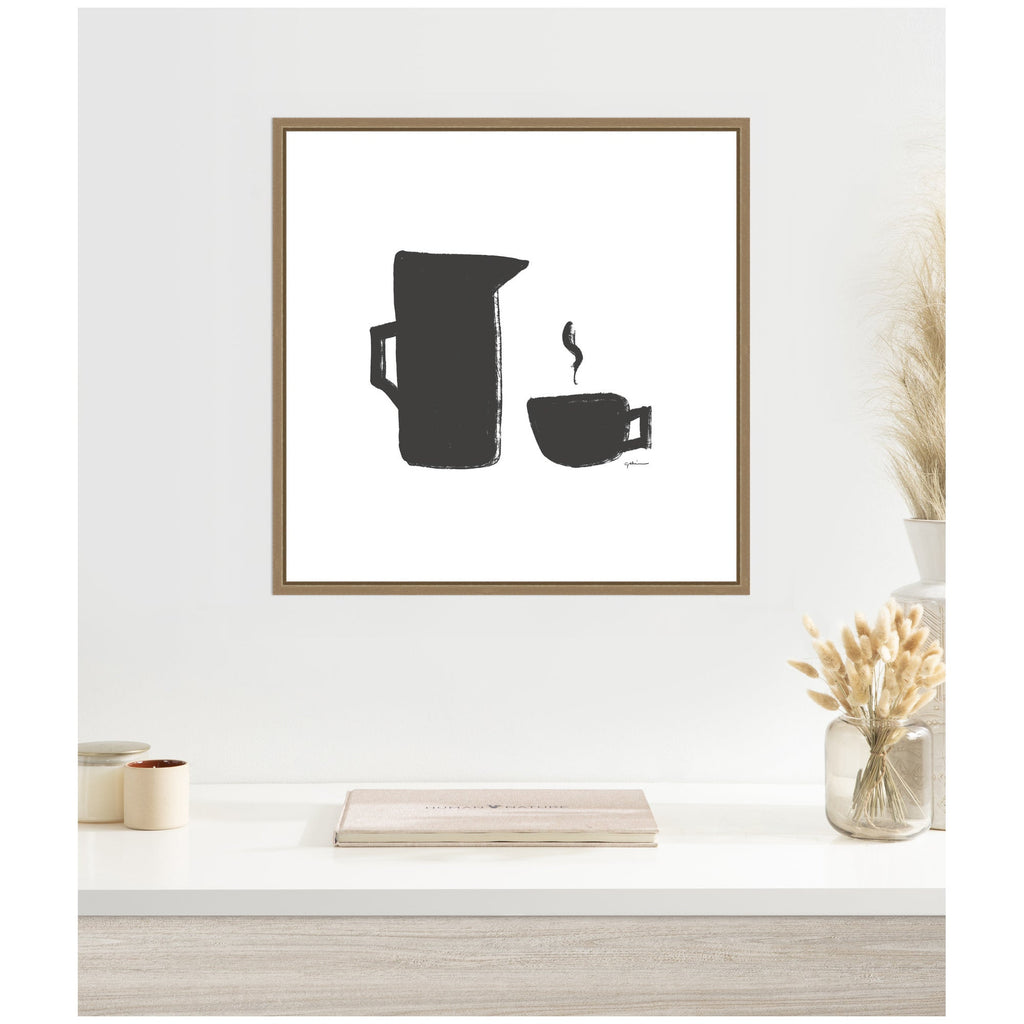 Coffee by Gabrielly Guedes Framed Canvas Wall Art Print