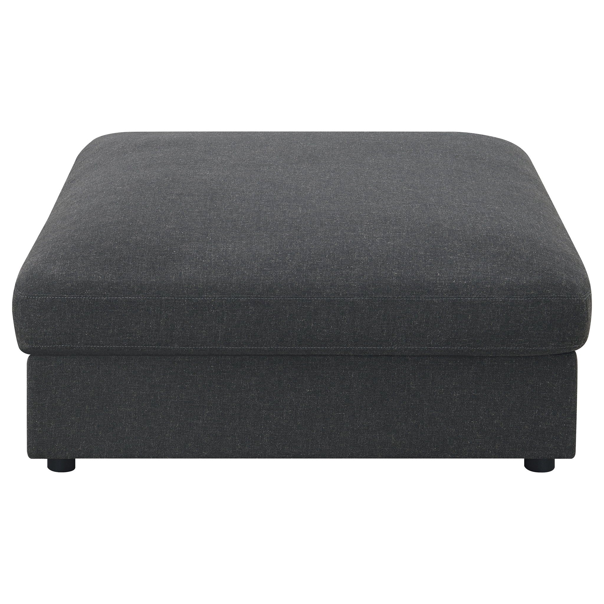 Linen-Blend Modular Ottoman — Charcoal