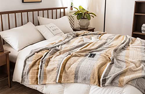 Fennco Styles Wheat Pattern Plush Extra Warm and Soft Throw Blanket 59" W x 79" L - Grey Flannel Fleece Large Blanket for Couch, Bedroom, Living Room Décor
