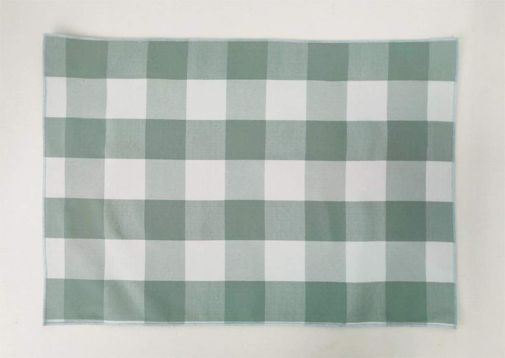 Fennco Styles Buffalo Check Double Layers Reversible Placemats 14" W x 20" L, Set of 4 - Handmade in USA - Plaid Table Mats for Everyday Use, Banquet, Holiday, Family Gathering, Special Occasion