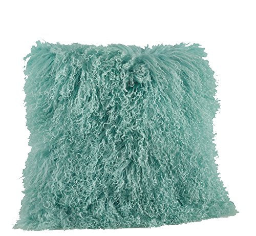 Fennco Styles Genuine Mongolian Lamb Fur Decorative Filled Throw Pillow - Soft Plush Wool Accent Pillow for Home, Couch, Living Room, Office and Holiday Décor