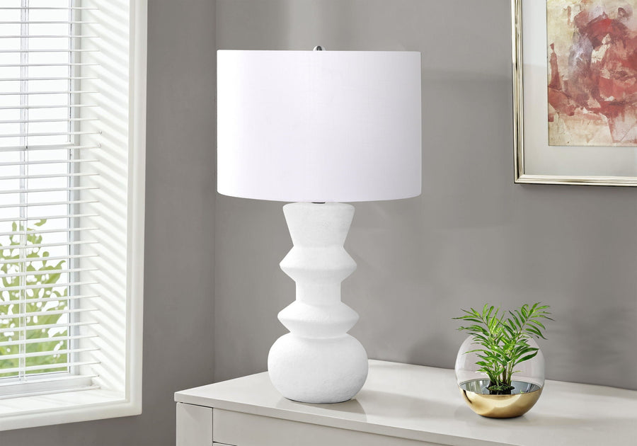 Geometric Ceramic Table Lamp — Black or Beige