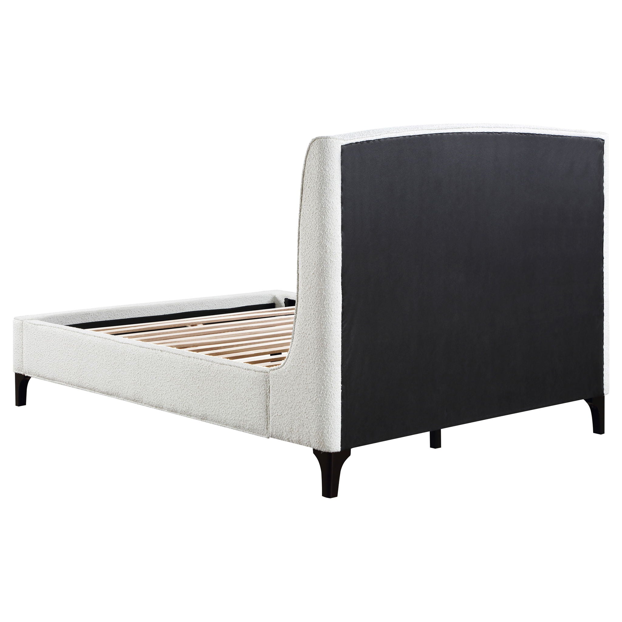 Bouclé Wingback Bed — Queen / Snow