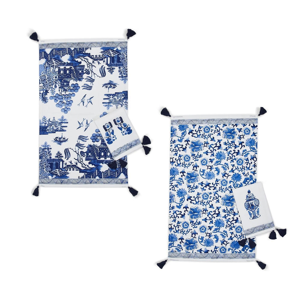 Blue & White Chinoiserie Tea Towels