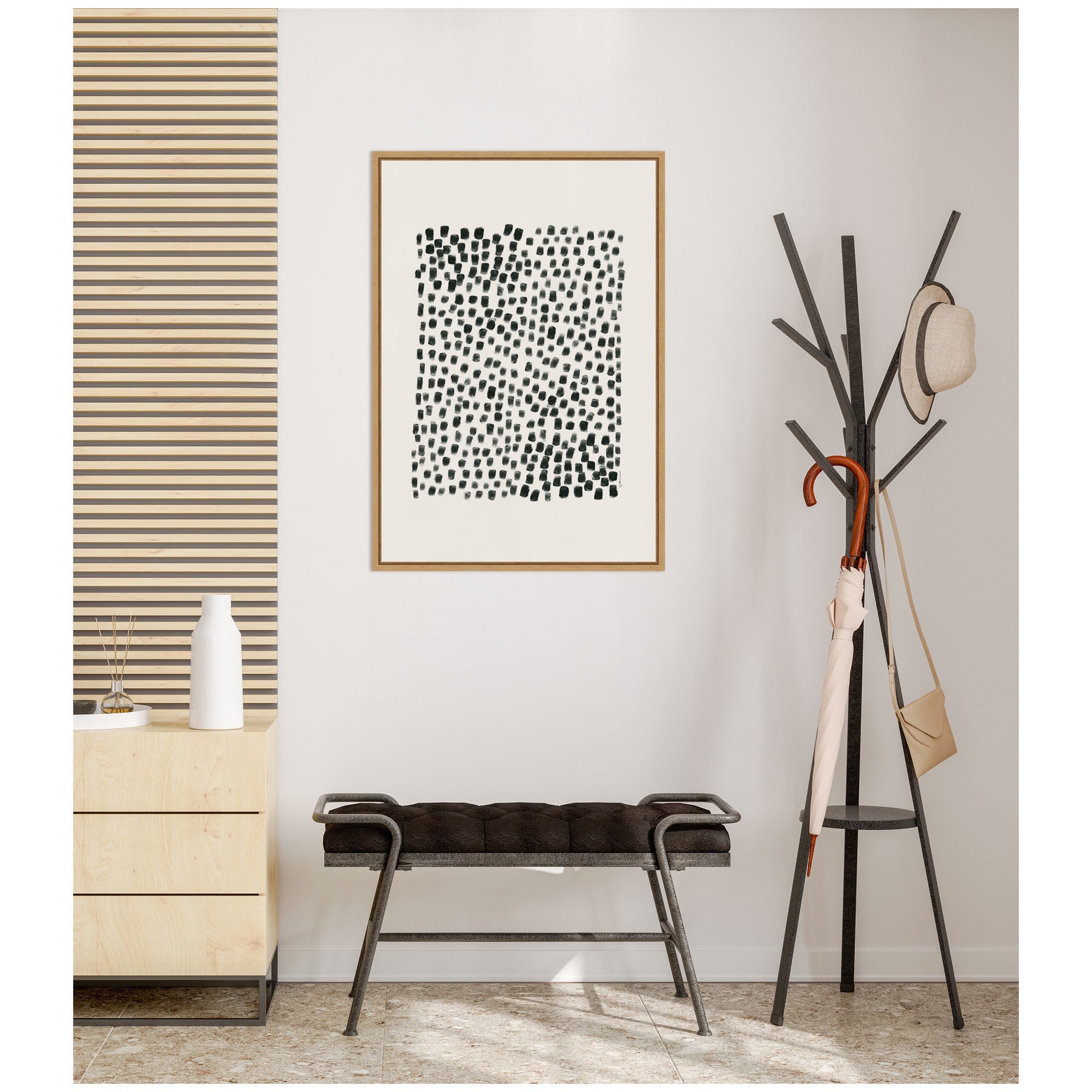 Abstract Black by Gabrielly Guedes Framed Canvas Wall Art Print