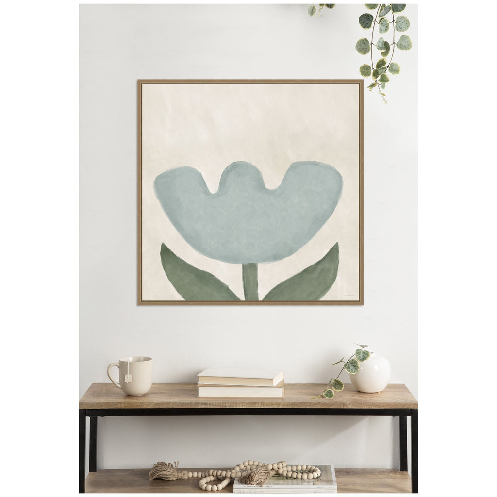 Blue Flower by Gabrielly Guedes Framed Canvas Wall Art Print