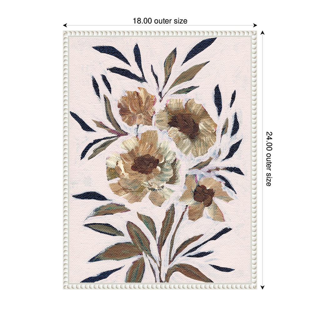 Sylvie Muted Paintrely Florals Framed Canvas by Nikita Jariwala
