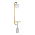 Symbol Marble Side-Table Floor Lamp — White