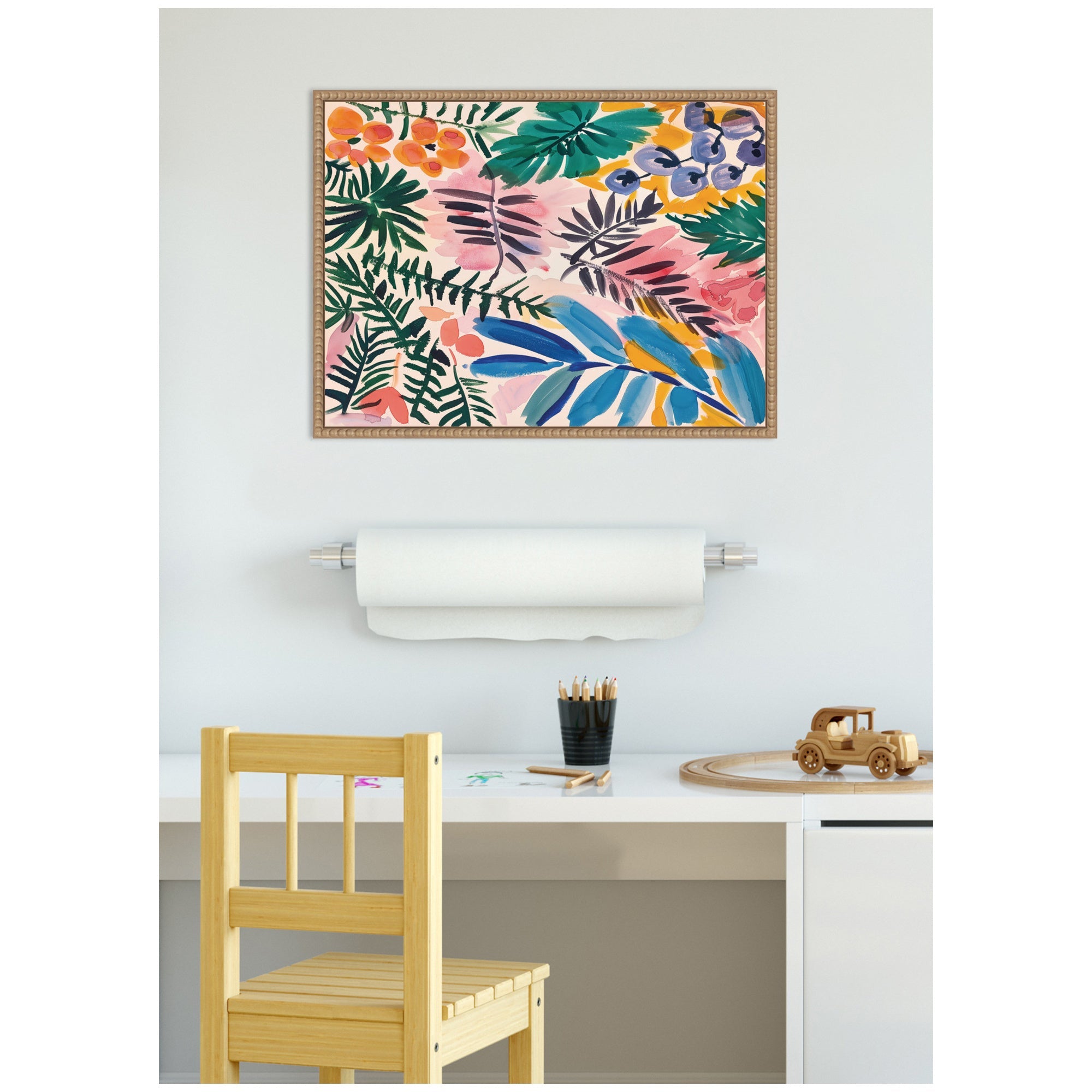 Sylvie Jungle Botanical Framed Canvas by Amy Lighthall