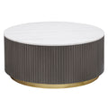 Reeded Marble Coffee Table — Charcoal