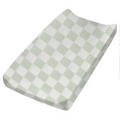 Green White Checkered Changing Pad Cover