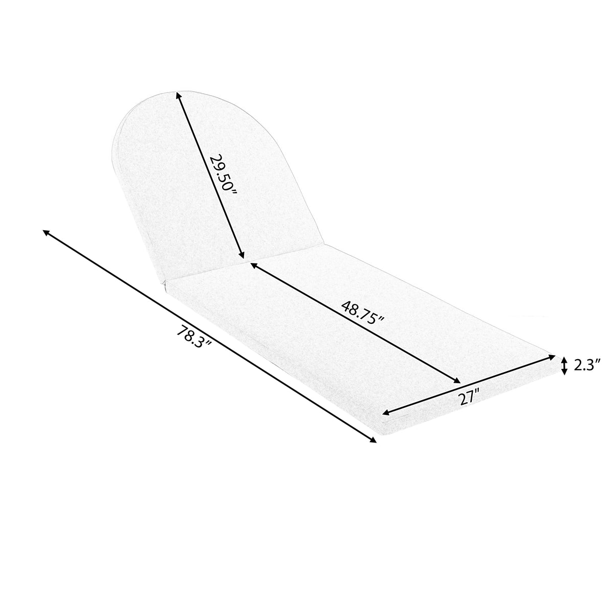 Outdoor Chaise Lounge Chair, Acacia Wood with Adjustable Backrest and Cushion