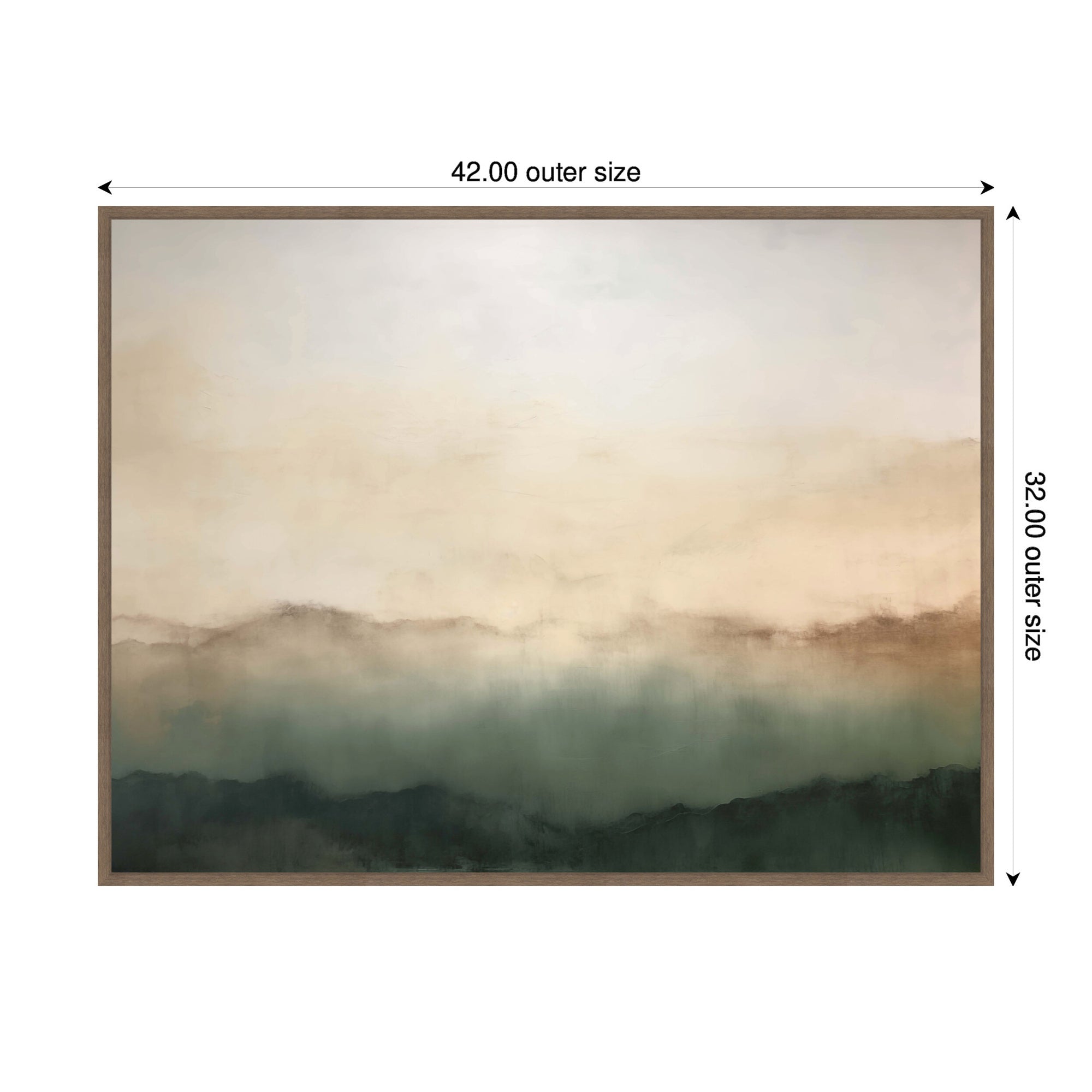 Sylvie Green Mountain Abstract I Horizontal Framed Canvas by Amy Lighthall