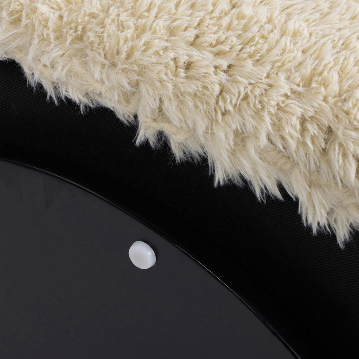 Colt Faux-Fur Swivel Barrel Chair — Cream