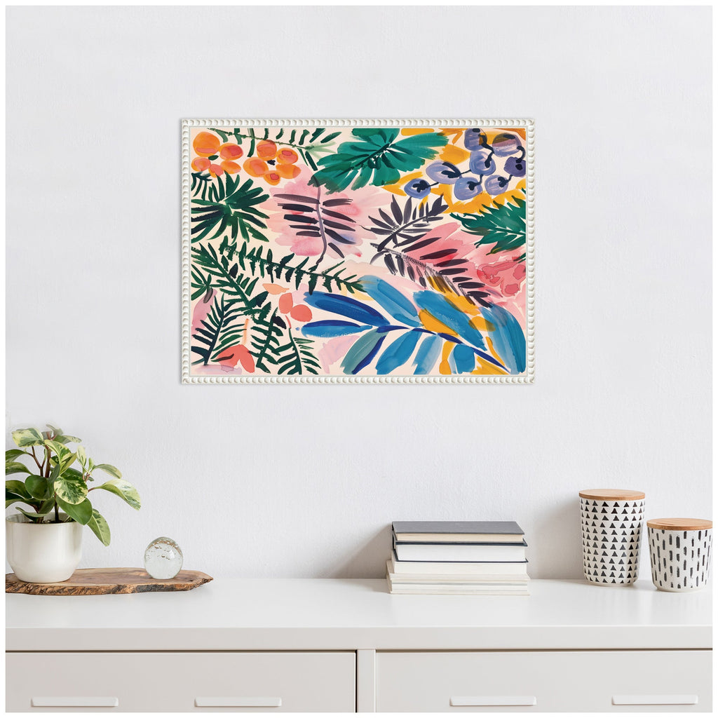 Sylvie Jungle Botanical Framed Canvas by Amy Lighthall