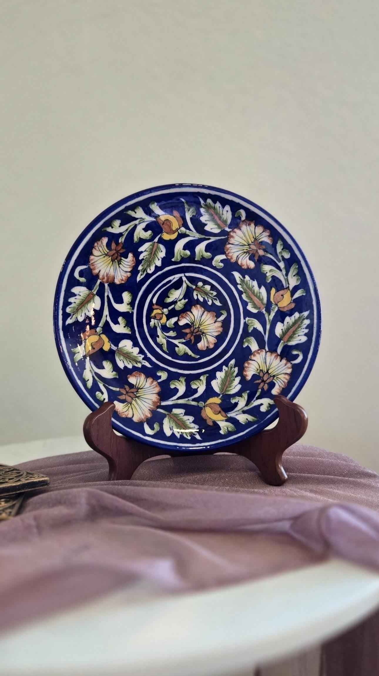 Ciel Wall Decor Plate — Handcrafted Blue Pottery