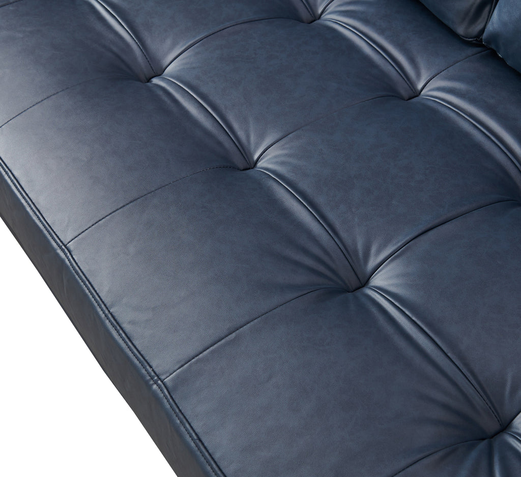 Alessandra Modern Contemporary Eco Leather Sofa - Blue