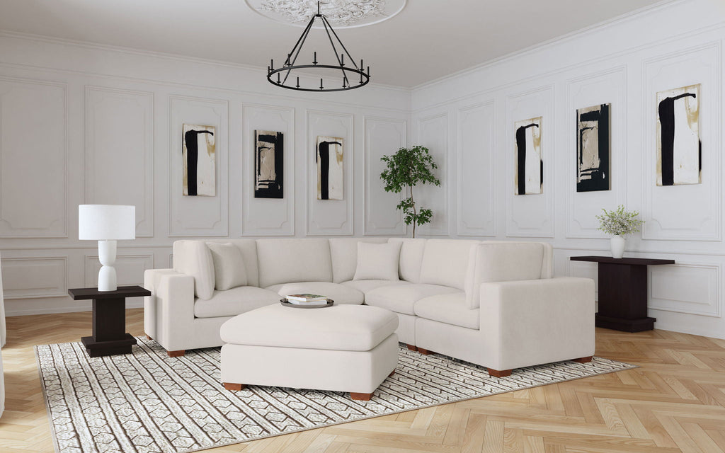 Plush Modular Sectional Sofa — 6-Piece / Ivory