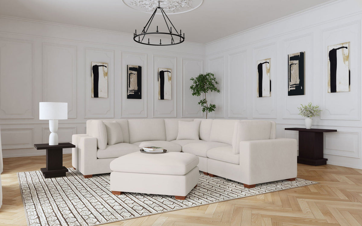 Plush Modular Sectional Sofa — 6-Piece / Ivory