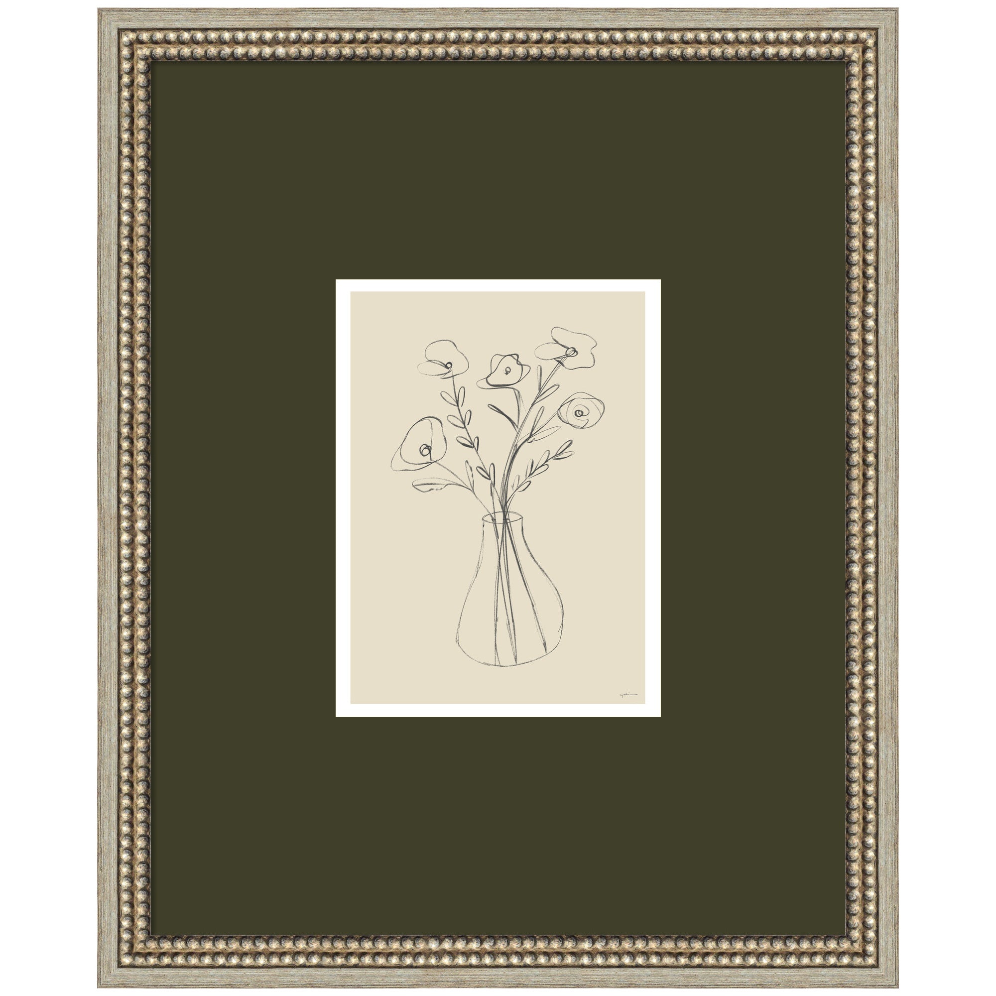 Floral Vase by Gabrielly Guedes Framed Wall Art Print