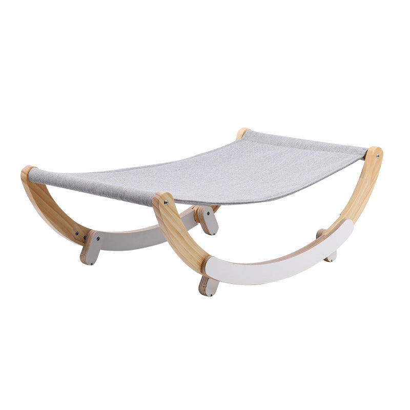 Solid Wood Cat Lounger with Removable Cushion