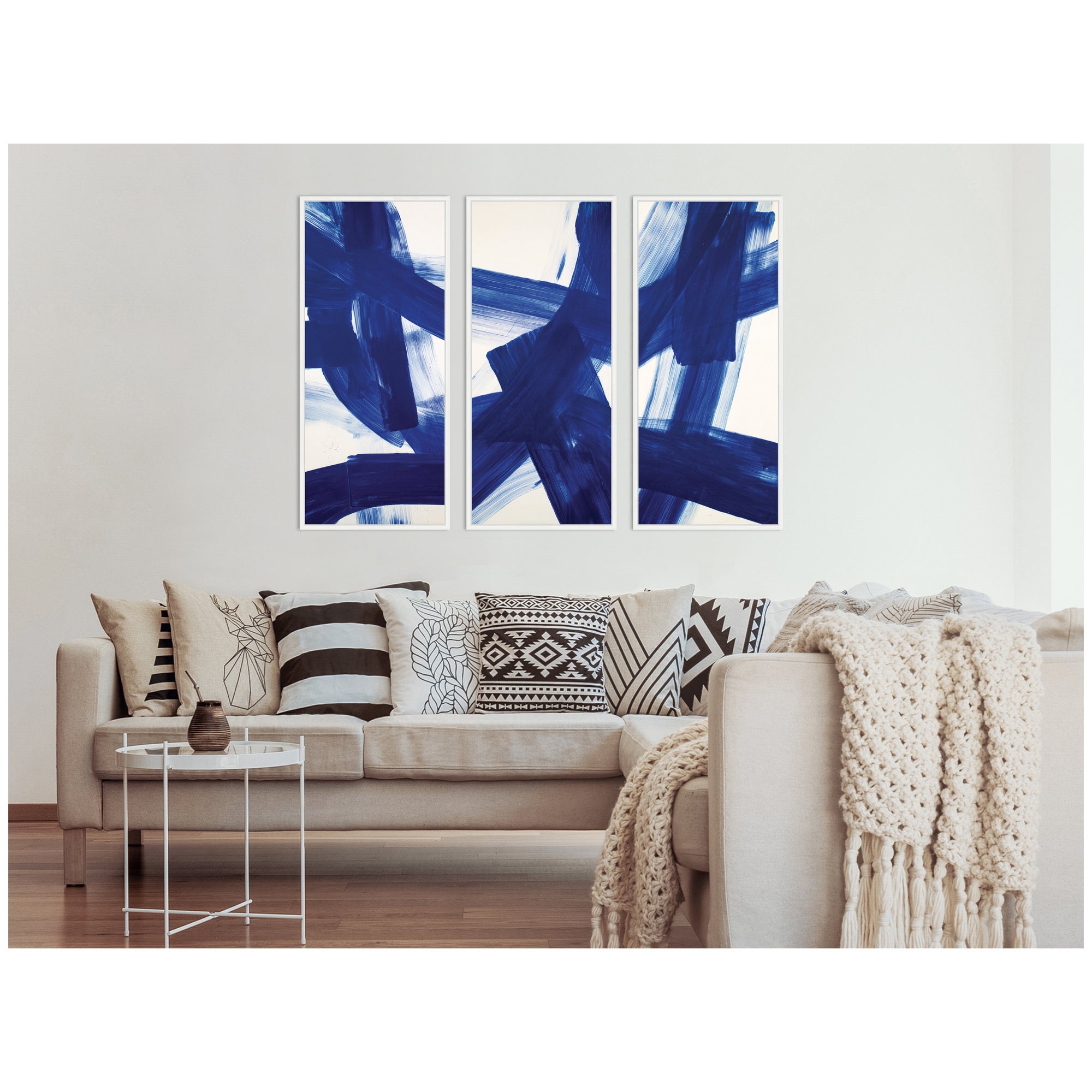 Cobalt Mark No. 1, No. 2, & No. 3 3 Piece Framed Canvas Wall Art Set by Amy Lighthall