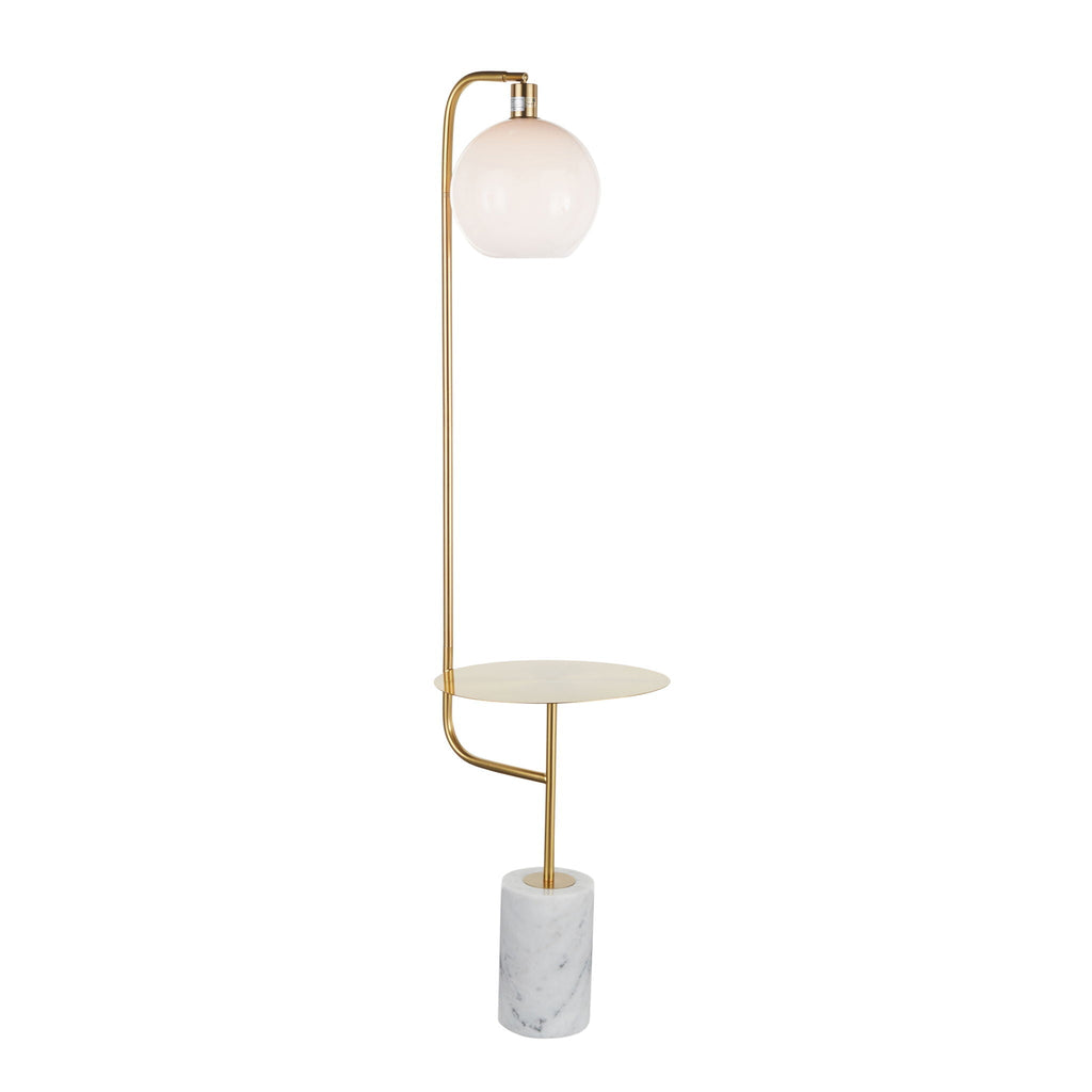 Symbol Marble Side-Table Floor Lamp — White
