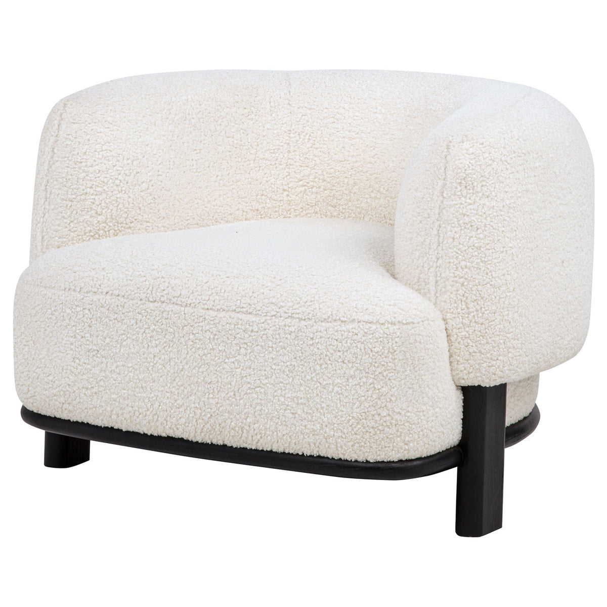 Lawler Bouclé Barrel Accent Chair — Ivory & Black
