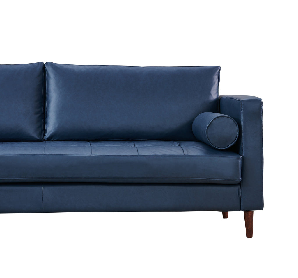 Alessandra Modern Contemporary Eco Leather Sofa - Blue