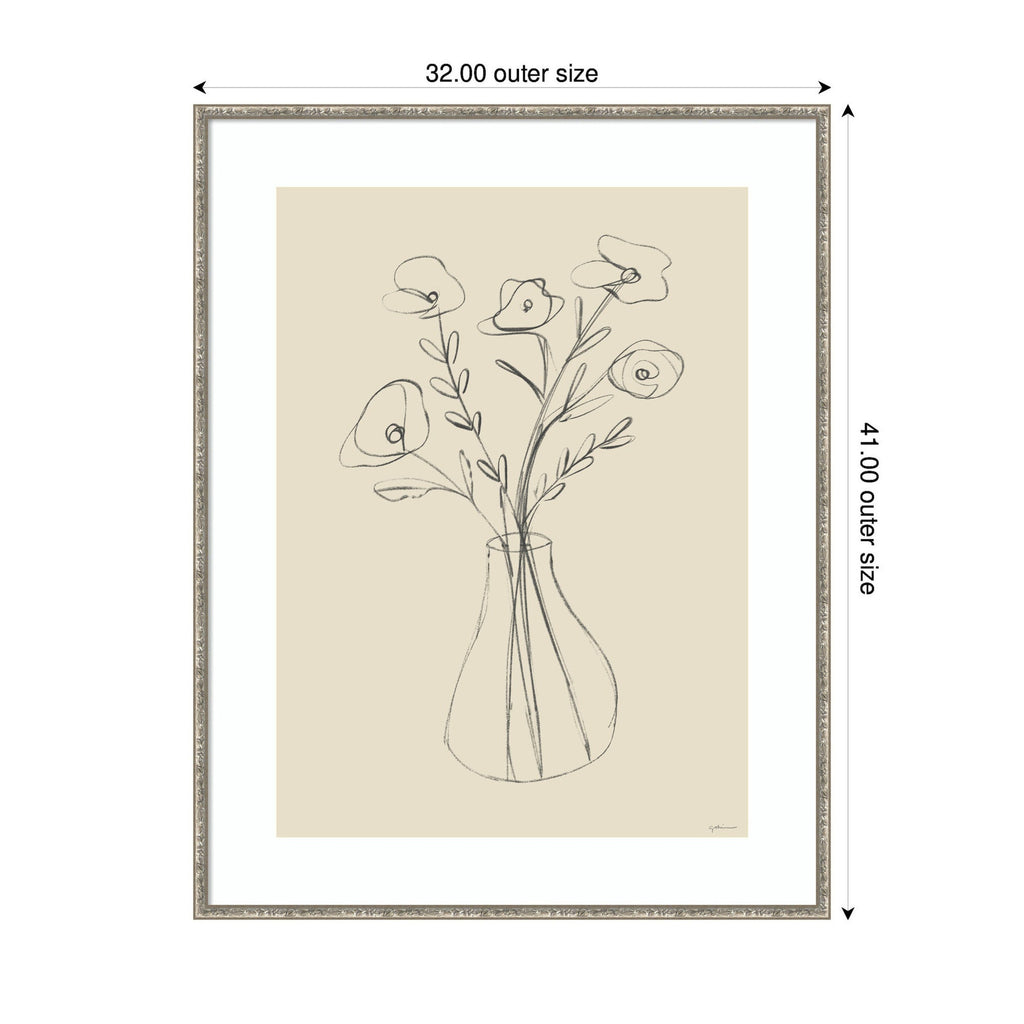Floral Vase by Gabrielly Guedes Framed Wall Art Print