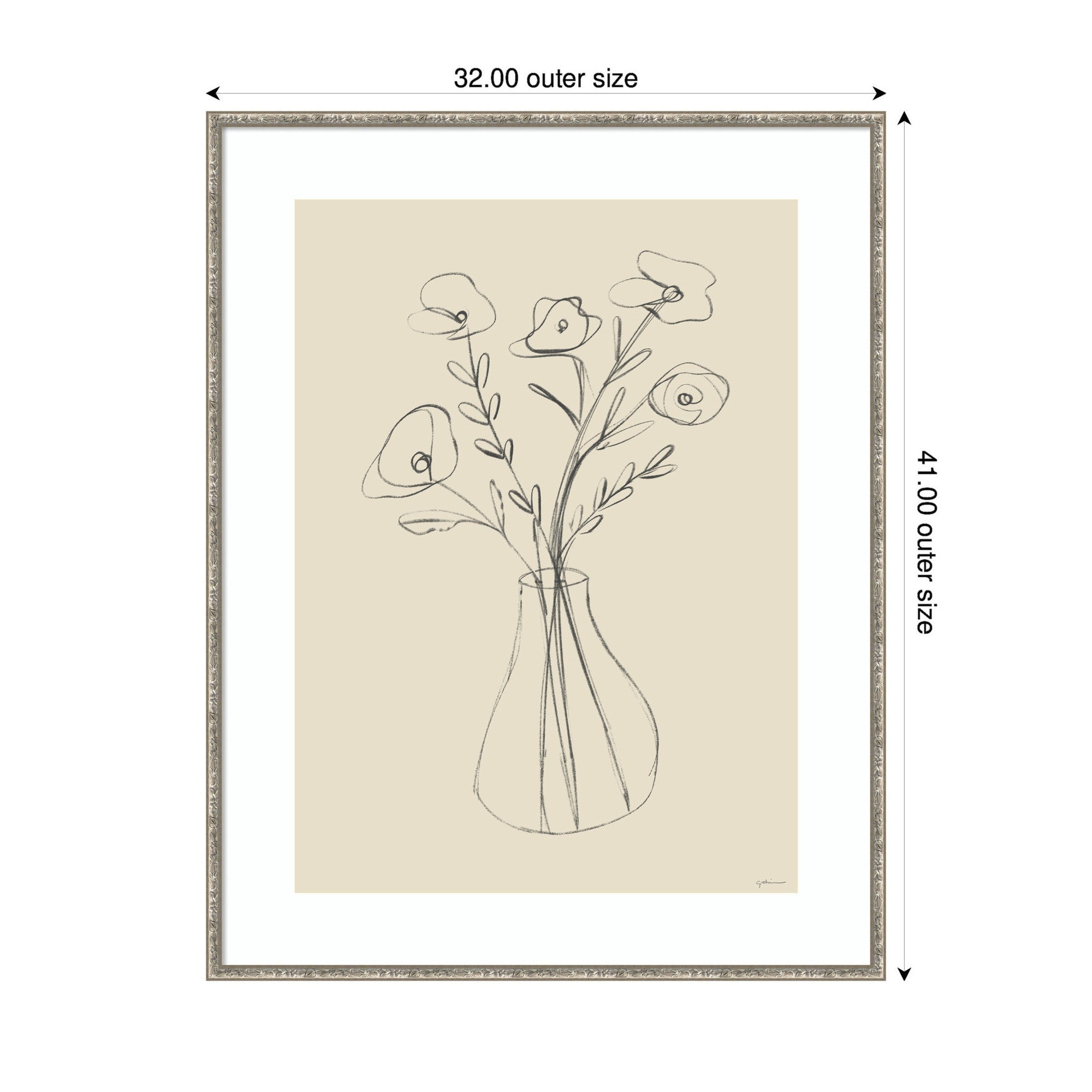Floral Vase by Gabrielly Guedes Framed Wall Art Print