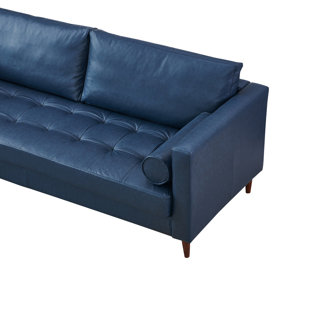 Alessandra Modern Contemporary Eco Leather Sofa - Blue