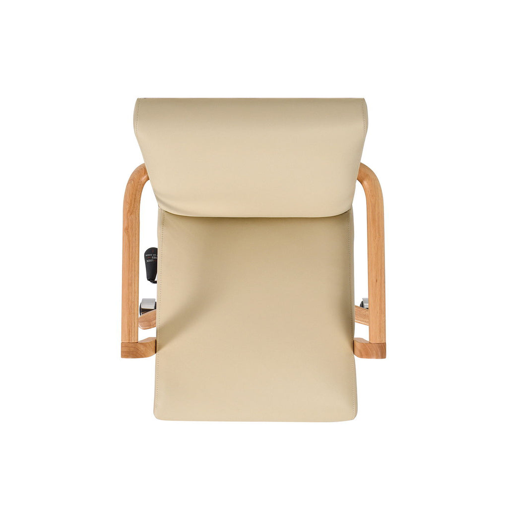Dumont Top-Grain Leather Executive Office Chair — Cream & Natural
