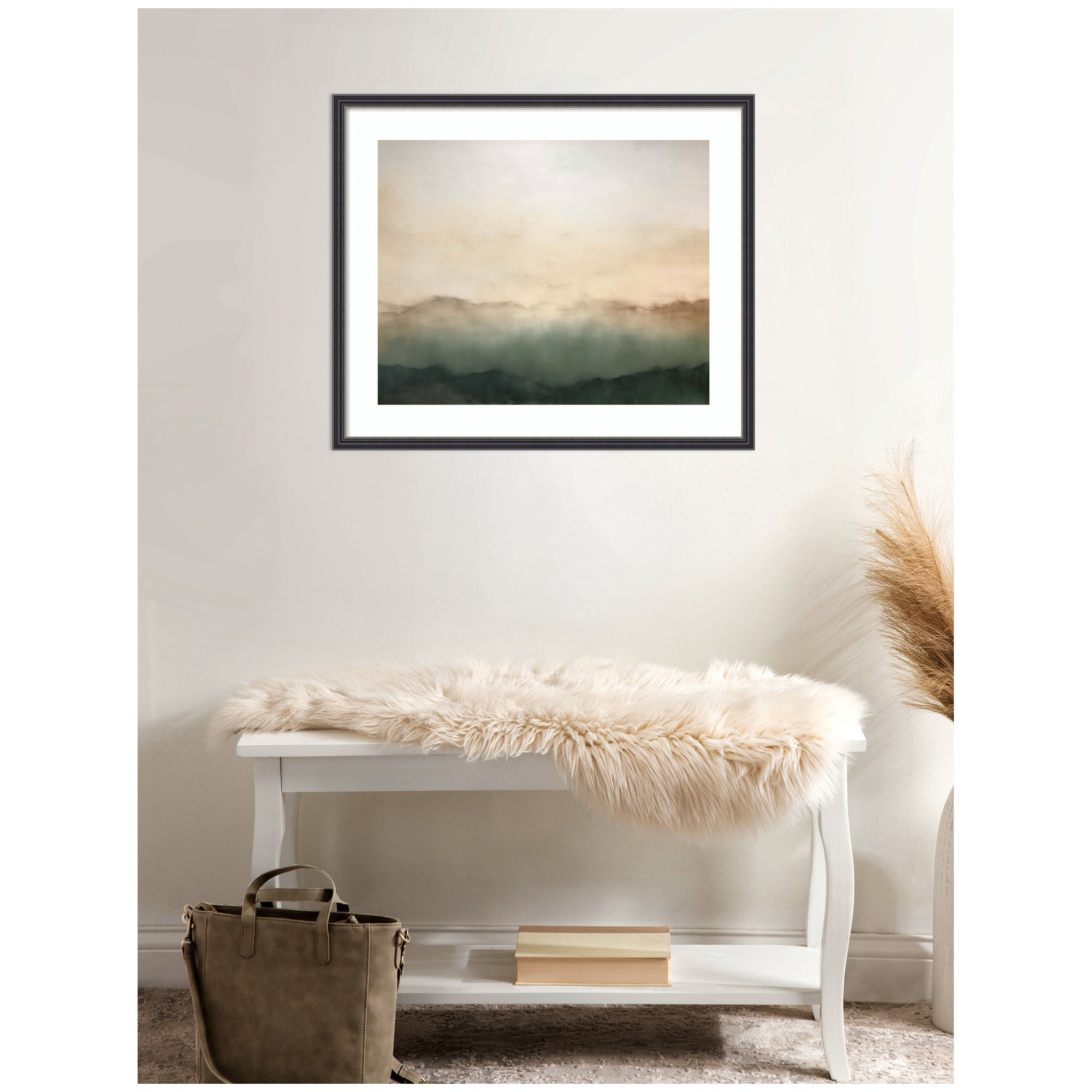 Framed Art Green Mountain Abstract I Horizontal by Amy Lighthall