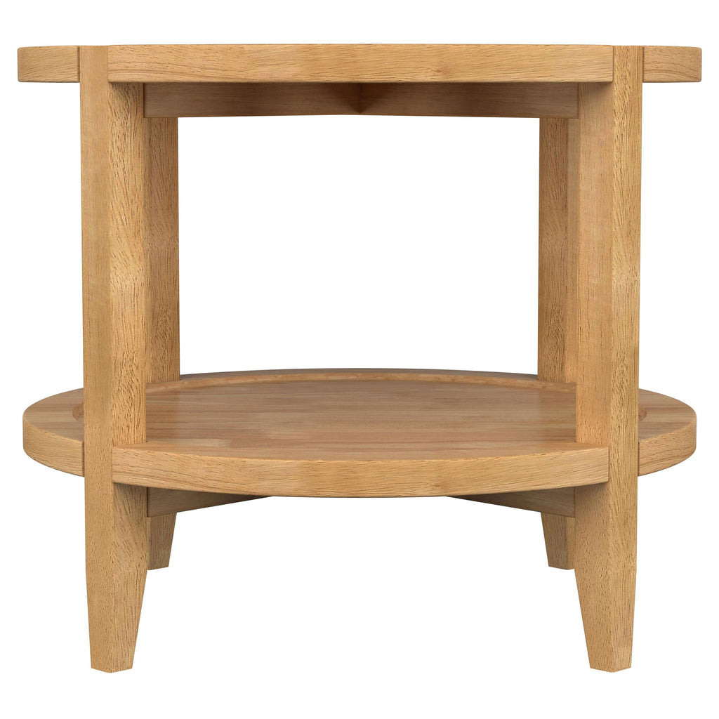 Camillo 2-piece Round Coffee and End Table Set Maple