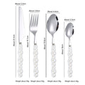 304 stainless steel knife and fork spoon creative pearl ceramic handle tableware western steak knife and fork dessert spoon