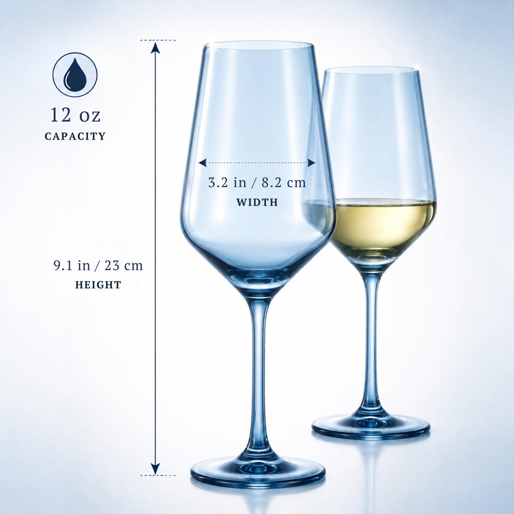 Tonal Stemmed Wine Glassware, Cloudy Blue, Set of 2