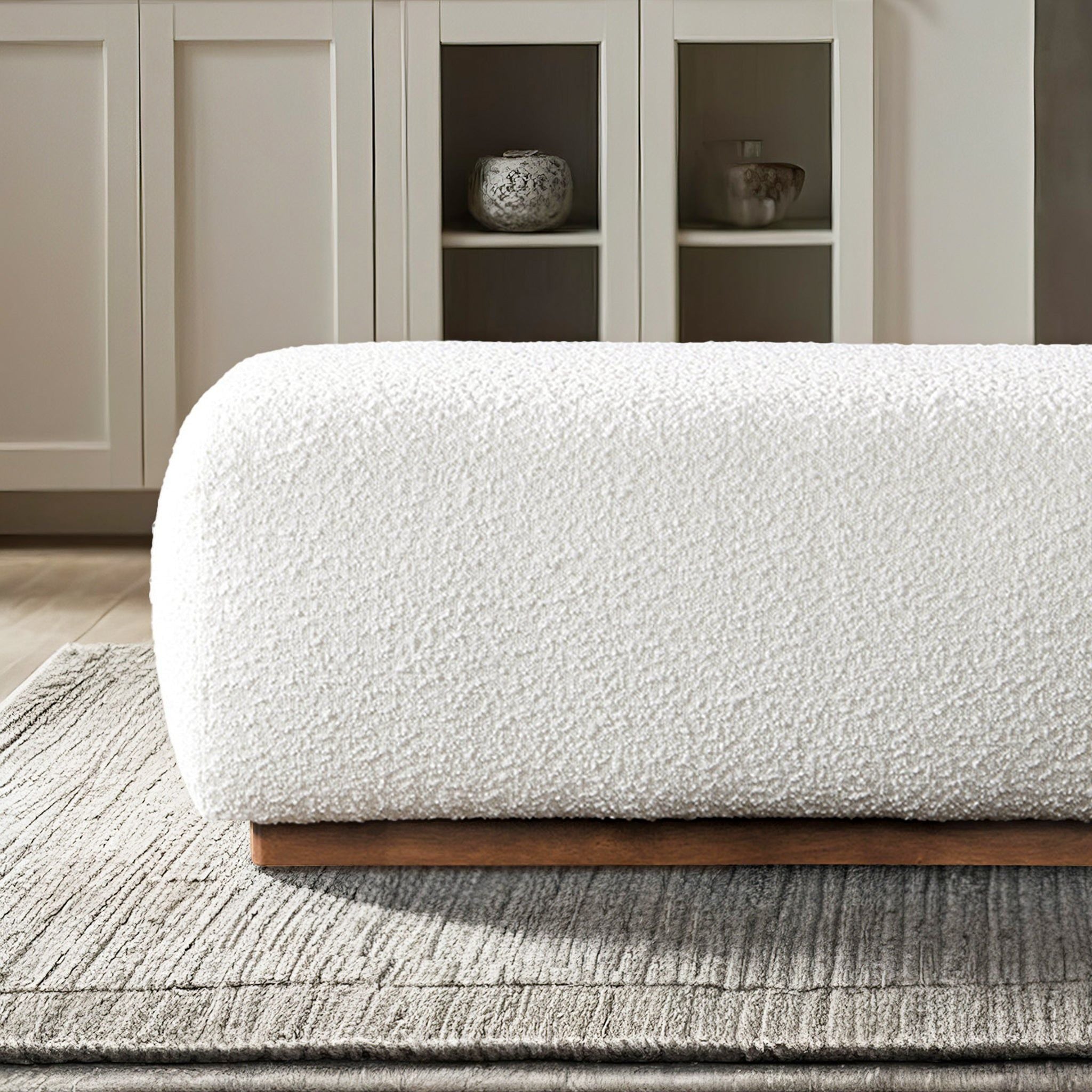Japanese-Inspired Minimalist Upholstered Bench