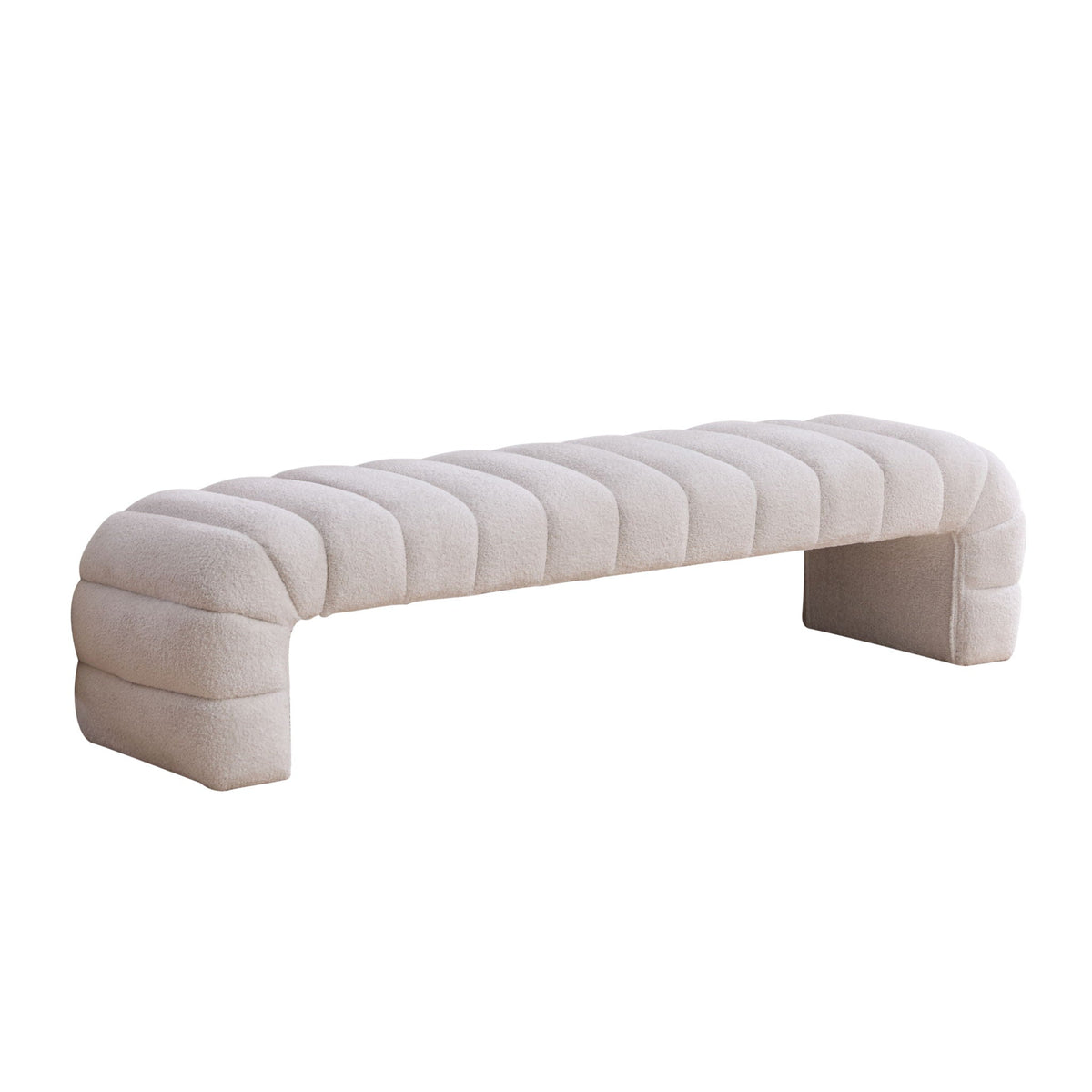 Channel-Tufted Upholstered Bed Bench